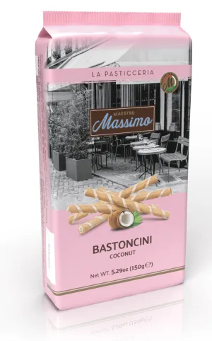 Maestro Massimo Bastoncini - Trubičky s kokosovou náplňou 150g